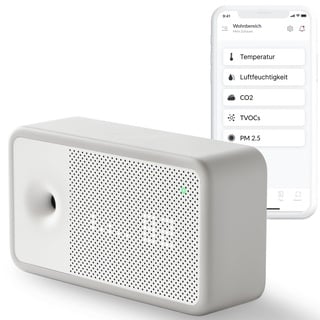 AWAIR Element Luftqualität Messgerät, CO2 Sensor, VOC Messgerät, Raumluft Monitor, Luftqualitätsmesser mit App, Smarter Luftqualitätsmonitor für Zuhause, Feinstaub- und Schadstoffmessgerät
