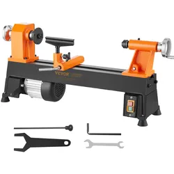 VEVOR Drehbank 370W Drechselbank Max. Drehdurchmesser 254mm Drechselmaschine Spindeldrehzahl 780–3840U/min Kopierdrechselbank mit 5-Gang-Einstellung Drehbank mit komplettem Zubehör