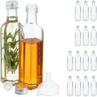 Relaxdays Flaschen zum Befüllen, 16er Set, leere Glasflaschen, für