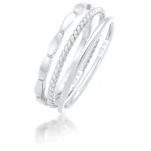 Elli Ring 925 Sterling Silber Ring Set, Geo, Twisted in Silber | Gr.: 58
