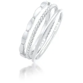 Elli Ring 925 Sterling Silber Ring Set, Geo, Twisted in Silber | Gr.: 58