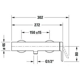 Duravit C.1 AP, Wandmontage, chrom