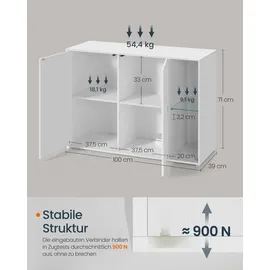 songmics home Sideboard  Beleuchtet  Weiß
