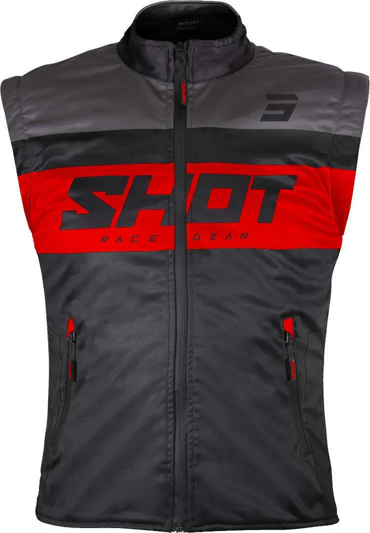Shot Bodywarmer Lite Motorcross Vest, zwart-rood, L