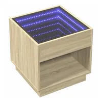 VidaXL Nachttisch mit Infinity-LED Sonoma-Eiche 50x50x50 cm
