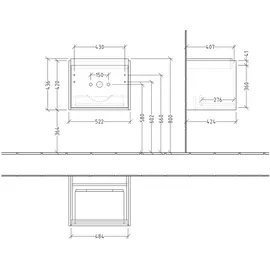 Villeroy & Boch Waschtischunterschrank 1 Auszug 52,2 x 43,6 x 42,4 cm Brilliant White