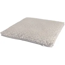Bodhi Meditationsmatte ZABUTON aus Maharaja Collection | Gemusterte Yoga Matte mit abnehmbarem Bezug aus Bio-Baumwolle | Meditationskissen Unterlage | Maße 80 x 80 x 6 cm (Taupe, Silber/Raja)