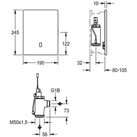 KWC AR WC-Spüler, F5, elektronisch, DN20, UP, AG I, Fertigbauset, für Batt./Net
