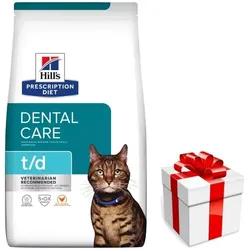 HILL'S PD Verschreibungspflichtige Diät für Katzen t/d 3kg + Überraschung für die Katze