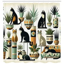 ABAKUHAUS Duschvorhang 175 x 200 cm schwarz ingwer minzgrün