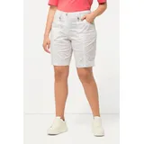 Ulla Popken Damen große Größen Übergrößen Plus Size Cargo-Bermuda, Komfortbund, 4-Pocket-Schnitt schneeweiß 56 818455200-56