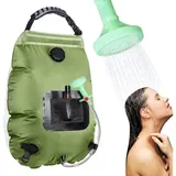 Tragbare Solardusche, 20 L, Abnehmbarer Schlauch Und Duschkopf Mit Ein-/ausschalter, Kompakt Für Camping, Wandern, Reisen Und Schwimmen.
