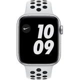 Apple Watch Series 6 Nike GPS 44 mm Aluminiumgehäuse silber, Nike Sportarmband Pure platinum/schwarz