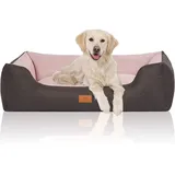 Knuffelwuff 14096-008 Hundebett Hundekörbchen Hundesofa Hundekissen Hundekorb Bezug Waschbar Grosse Hunde Xxl Luke Schwarz-Rosa