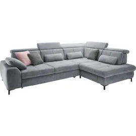 Set One by Musterring Ecksofa, blau (famosa blau), SET ONE BY MUSTERRING, Sofas, B/H/T: 317cm x 86cm x 220cm, Flachgewebe, Armlehne links, Sitztiefenverstellung,Kopfteilverstellung,Bettfunktion,Schubkasten, 100% Polyester, Ecksofa, Kaltschaumpolsterung, Flachgewebe, whlw.