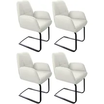 W.Schillig Freischwinger »ole«, (Set), 2 St., Longlife Xtra-Leder z59, 2er- oder 4er-Set, Gestell in Schwarz pulverbeschichtet, weiß
