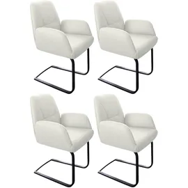 W.Schillig Freischwinger »ole«, (Set), 2 St., Longlife Xtra-Leder z59, 2er- oder 4er-Set, Gestell in Schwarz pulverbeschichtet, weiß