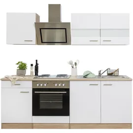 Respekta Küchenzeile Merle 210 cm Weiß