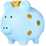 INCETUE Sparschwein für Mädchen, Unzerbrechliches Spardose für Kinder, Groß Niedliche Glücksschwein Münze Sparbüchse für Hochzeit, Weihnachten, Halloween, Geburtstagsgeschenke (Blau)