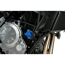 PUIG Motorschutz R19 mit Nylonpads und kompaktem Design für umfassenden Schutz von Rahmen und Motor, Blau Sturzpads