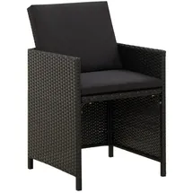 vidaXL Gartenstuhl-Set 52 x 60 x 85 cm schwarz 2 St.