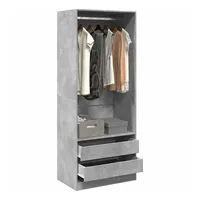 VidaXL Kleiderschrank Betongrau 80x50x200 cm Holzwerkstoff