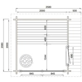 FinnTherm Gartensauna Lizzy XS Naturbelassen 278 cm x 228 cm Wandstärke 40 mm