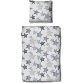 Traumschlaf Biber Sterne Blau 200 x 200 cm + 2 x 80 x 80 cm