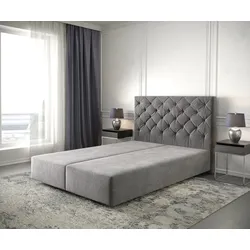DELIFE Boxspringgestell Dream-Great 160x200 cm Mikrofaser Taupe, Bettgestelle