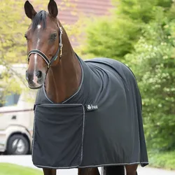 Bucas Panel Prize Cooler Abschwitzdecke 0g, 155cm, Pferdedecke, schwarz-silber