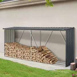 casa.pro Kaminholzregal Kalmar Stahl 352 x 80 x 152 cm Anthrazit