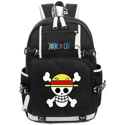 Anime One Piece Rucksack für Teenager Jungen Mädchen Zurück zur Schule Rucksack Student Ruffy Schultasche Männer Frauen Freizeit USB Reisetaschen