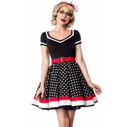 BELSIRA A-Linien-Kleid 50er Jahre Pin Up Rockabilly Kleid Jersey Tanzkleid Retrokleid Minikleid M
