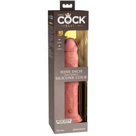 King Cock Elite Naturdildo „9“ Dual Density Silicone Cock“ mit extra starkem Saugfuß, hautfarben hell