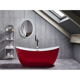 Beliani Antigua Freistehende Badewanne 78 x 180 cm (Rot)