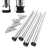 Wiltec Möbelfuß 4er Set Ø60 mm 1100 mm Silber/Weiß