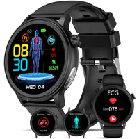 YYKY Smartwatch EKG+HRV Uhr Gesundheitsuhr/blυtdrυckmessυng/Hαrnsäure/BMI Telefonfunktion/SOS-Taste 24H Herzfrequenz SPO2 ΒΙutdrυck Körpertemperatur Schlafmonitor Fitnessuhr Fitnessuhr 2025 Neue