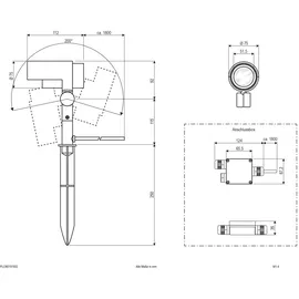 EVN Gartenspot Aluminium, Glas, Metall 934 lm schwenkbar, inkl. Bewegungsmelder grau