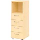 Hammerbacher 0, Aktenschrank, Regal 3OH, 4 Schübe, BS Ahorn/Ahorn