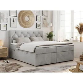 MKS Boxspringbett 160 x 200 cm H4 Hellgrau