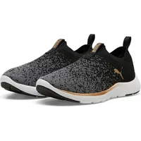 Puma Softride Remi Slip-on Knit Wn's Road Running Shoe, Black Gold Cool Dark Gray, 39 EU