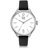 ICE-Watch - ICE Time Black Silver - Schwarze Damenuhr mit Lederarmband - 013066 (Small)