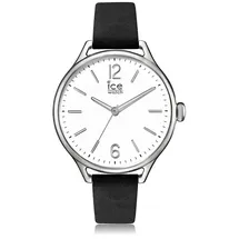 ICE-Watch - ICE Time Black Silver - Schwarze Damenuhr mit Lederarmband - 013066 (Small)