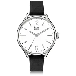 ICE-Watch - ICE Time Black Silver - Schwarze Damenuhr mit Lederarmband - 013066 (Small)