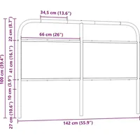 VidaXL Kopfteil Räuchereiche 135 cm Stahl und Holzwerkstoff