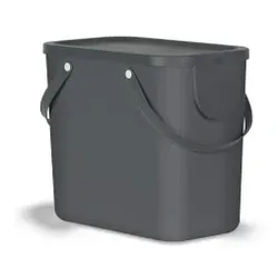 Rotho Mülleimer Trennsystem ALBULA, 25 Liter, Stapelbares Recycling Müllsystem für die Küche, Farbe: anthrazit