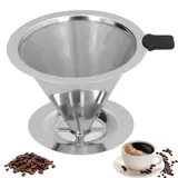 Tissting Permanenter Pour Over Kaffeefilter,Kaffee Filter Tropfer Edelstahl Wiederverwendbare Kaffee Filter Edelstahl Permanent Kaffeefilter für bis zu 4 Tassen(2-4 Cups)