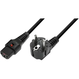 IEC Lock Kaltgeräte Netzkabel verriegelbar 3x1,0 1m sw