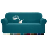 luxuskollektion Sofabezug Stretch Wasserdicht Spandex Jacquard 3 Sitzer Blaugrün