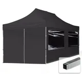 TOOLPORT Faltpavillon Economy 3 x 6 m inkl. 4 Seitenteile schwarz 59031